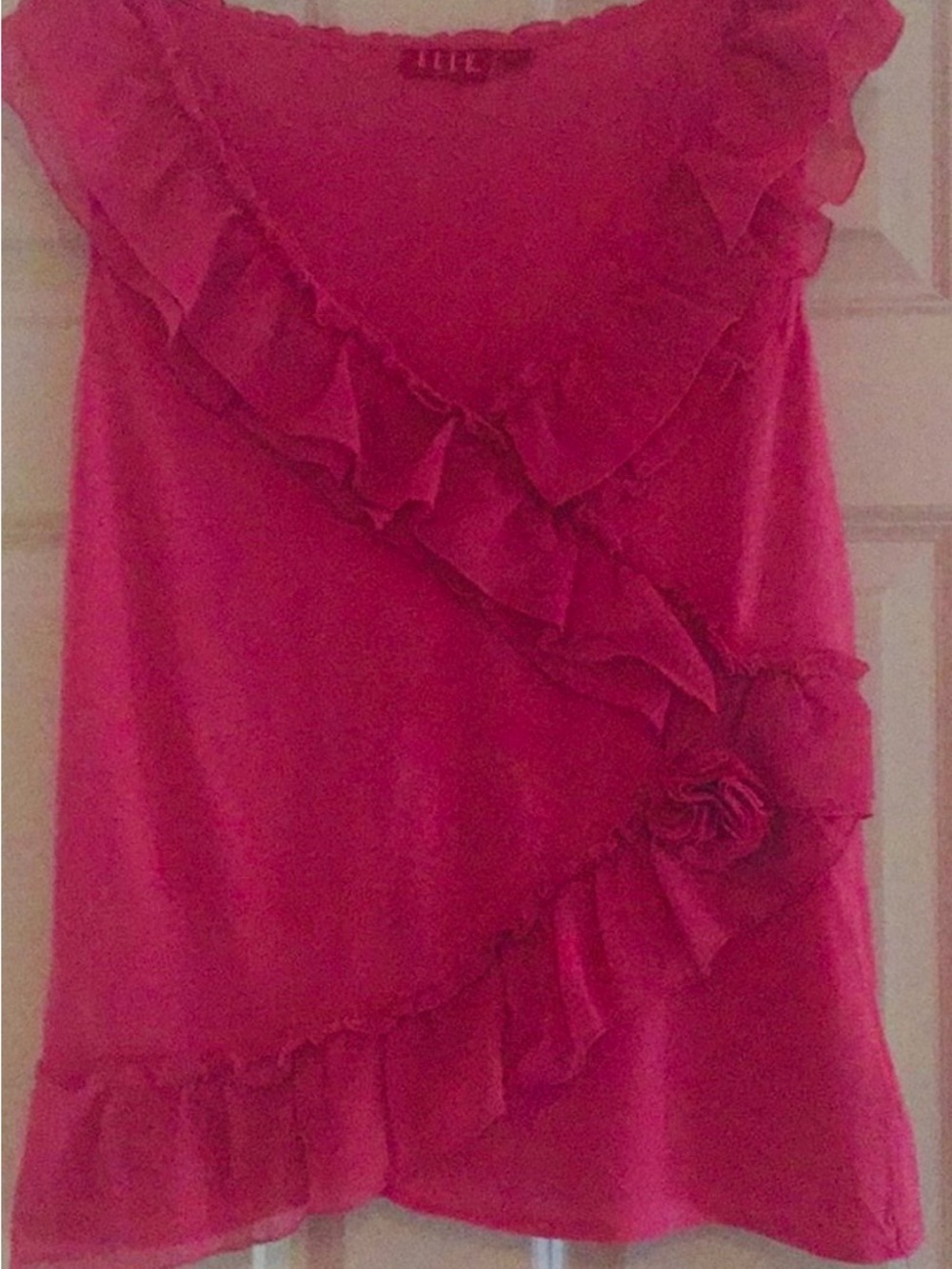Elle Hot Pink Ruffle Flower Girls' Top